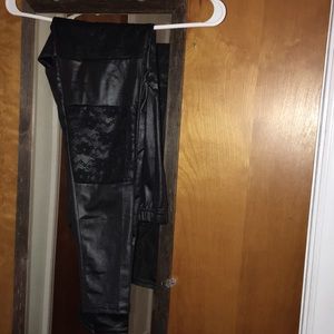 Pleather black leggings